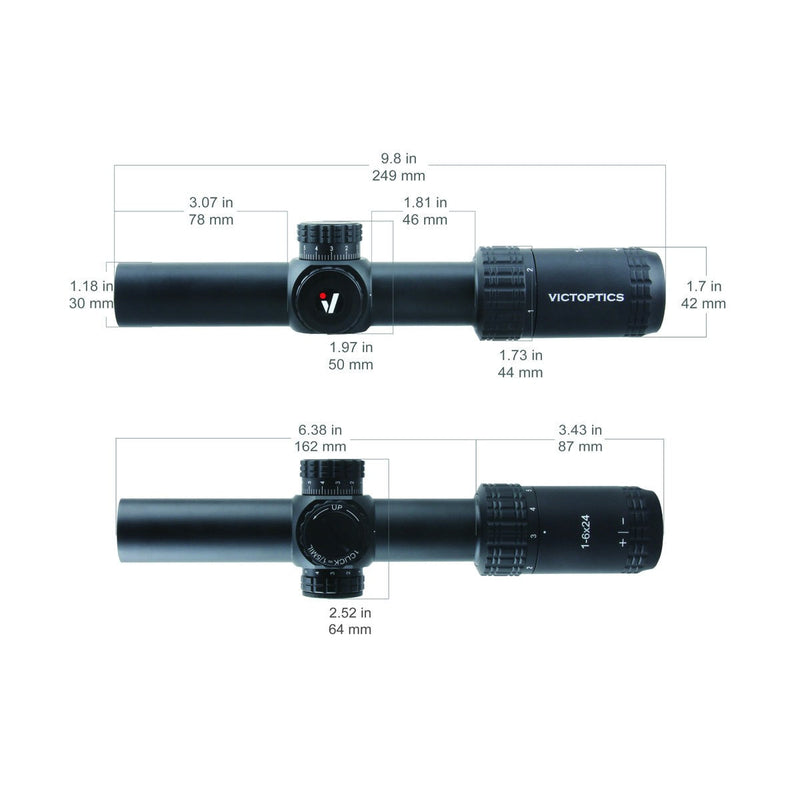 将图像加载到画廊查看器中,VictOptics S6 1-6x24 SFP LPVO Scope china