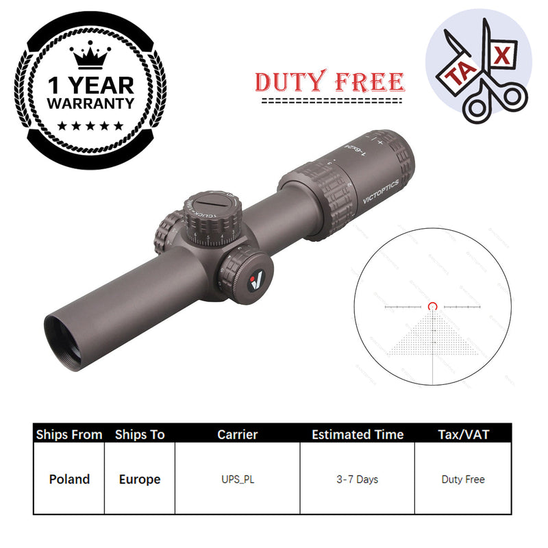 将图像加载到画廊查看器中,VictOptics S6 1-6x24棕色SFP LPVO瞄準鏡