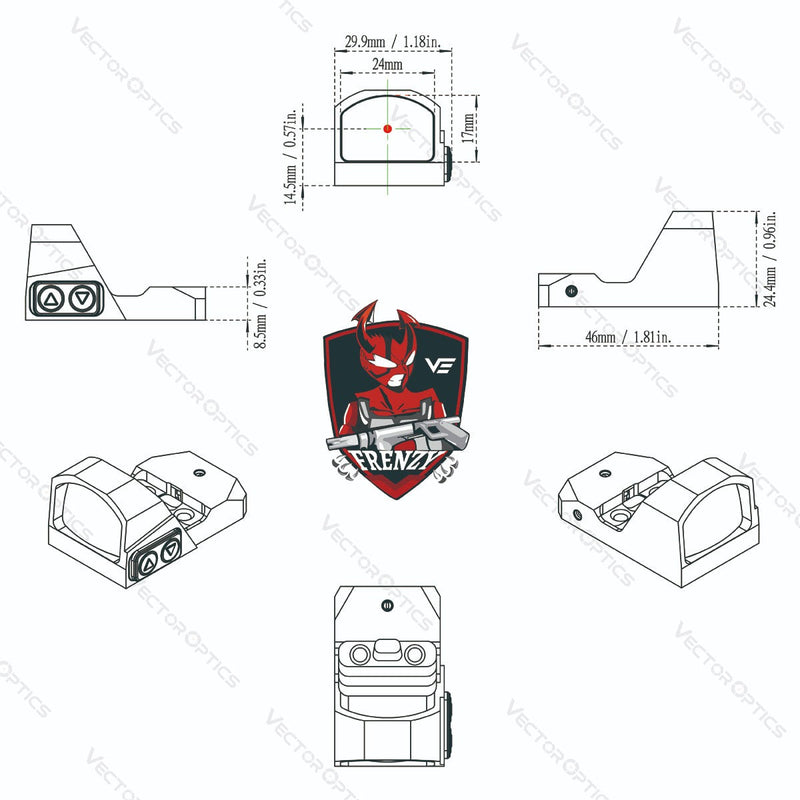 将图像加载到画廊查看器中，1x17x24 Red Dot Sight Coyote product design
