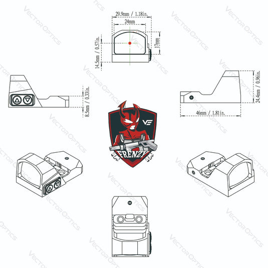 1x17x24 Red Dot Sight Coyote product design