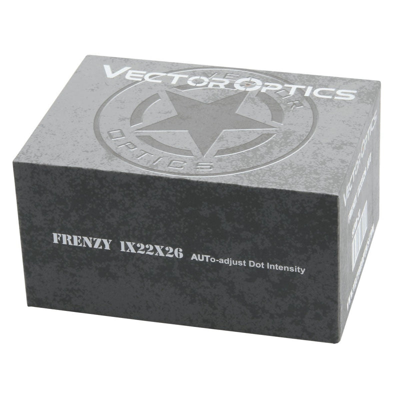 将图像加载到画廊查看器中，Frenzy-X 1x22x26 AUT Red Dot Sight packagebox
