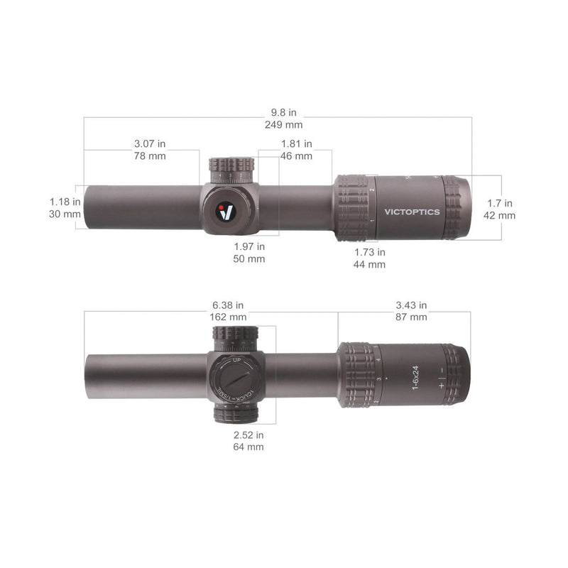 将图像加载到画廊查看器中，S6 Burnt 1-6x24 SFP LPVO Scope Details
