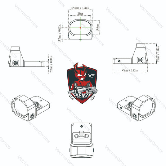 Frenzy-X 1x20x28 Red Dot Sight design